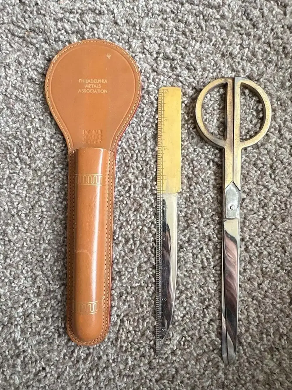 Vintage Philadelphia Metals Association Scissors and Letter Opener Set
